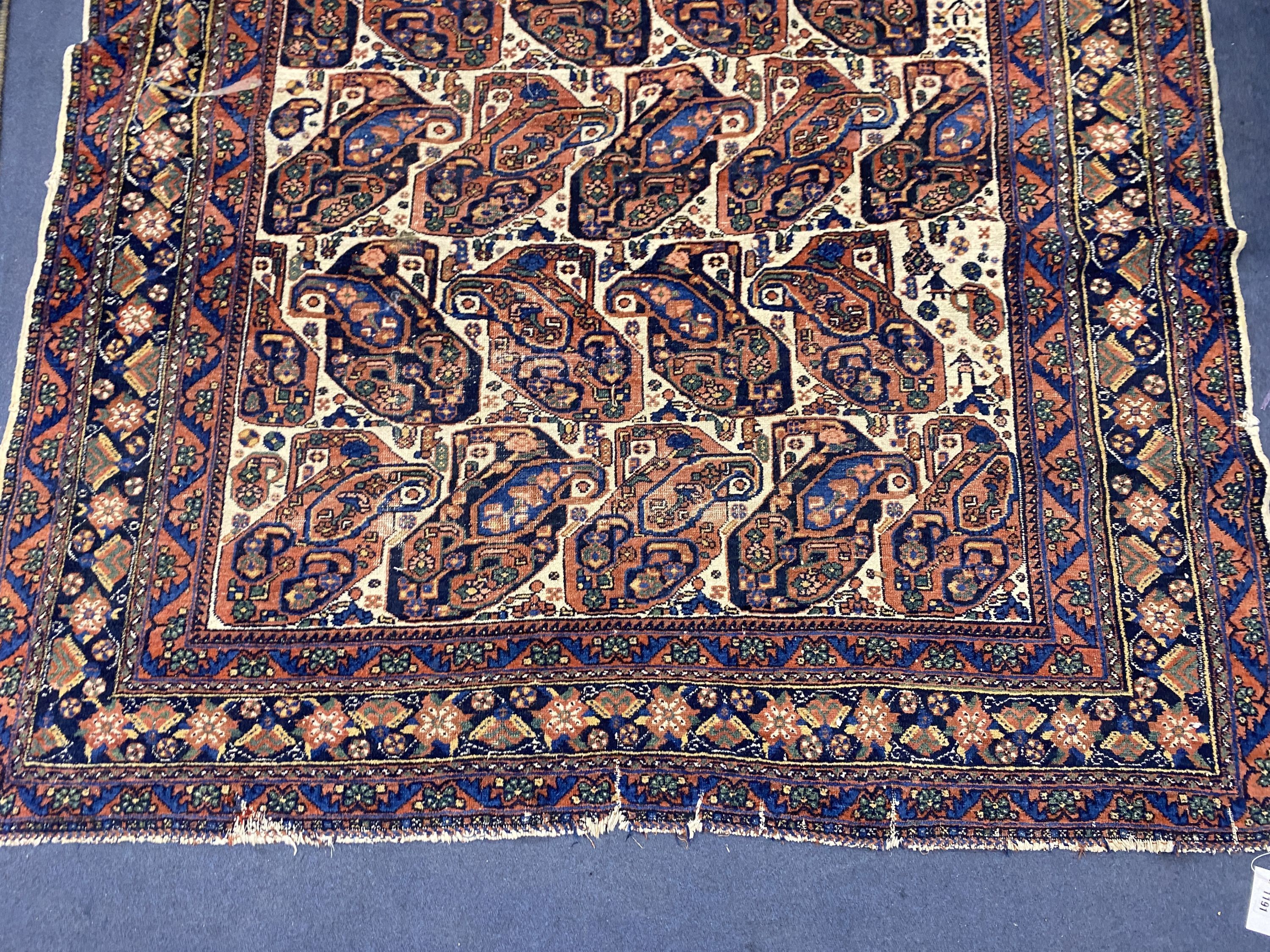 A Bakhtiari Boteh rug, 210 x 160cm